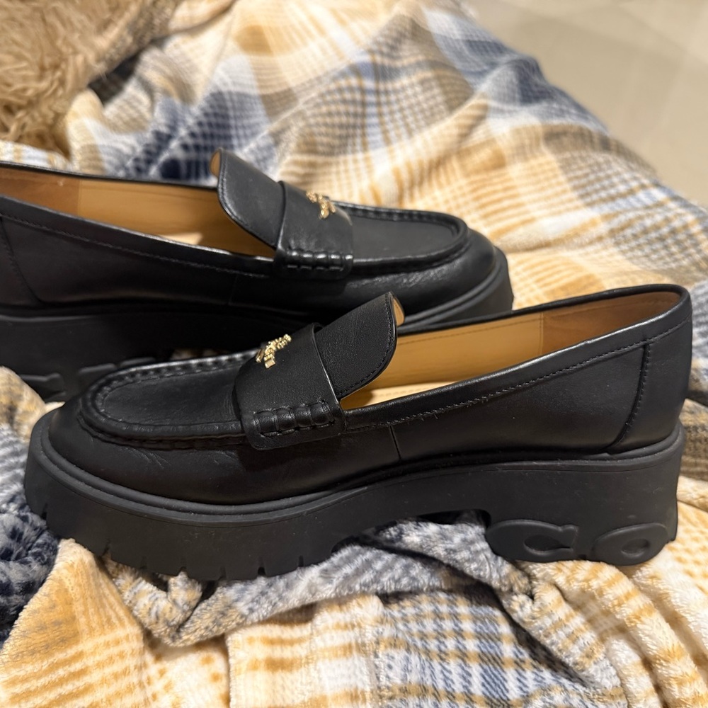 Coach Black Chunky Loafers - Picture 3 of 5